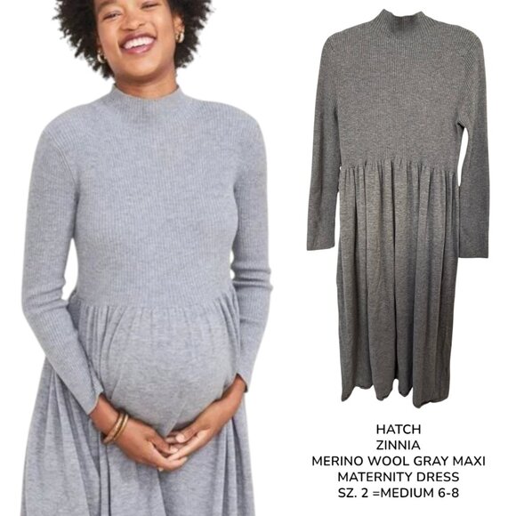 HATCH The Zinnia Maternity Sweater Dress MERCENIZED WOOL - SIZE 2 = MEDIUM 6/8 - Picture 1 of 6
